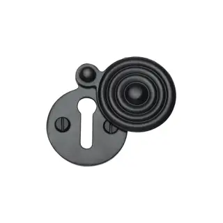 V972-BKMT Heritage Brass Covered Keyhole Reeded Matt Black Finish