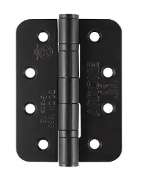 Click Here To Enlarge This Photo Of AR8182-BLK-A1 Hoppe Arrone 102mm x 76mm x 3mm Grade 13 Radius Ball Bearing Butt Hinges - Matt Black (50016945)