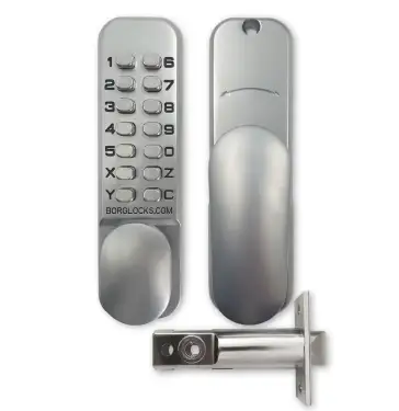 Click Here To Enlarge This Photo Of BORG Locks BL2001 SC Light Duty Digital Lock (60mm Latch) - Satin Chrome