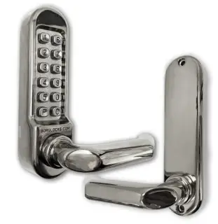 BORG Locks BL5001 PC Medium/Heavy Duty Digital Lock (Round Bar) with Free Passage Mode (60mm Latch) - Polished Chrome