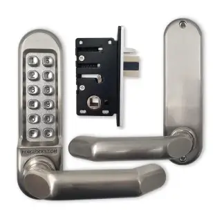BORG Locks BL5002 SS Medium/Heavy Duty Digital Lock (Round Bar) with Free Passage Mode (28mm Latch for Aluminium/Narrow Stile Doors) - Stainless Steel