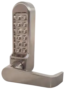 BORG Locks BL5402 SS Medium/Heavy Duty Digital Lock (Flat Bar) with Free Passage Mode (28mm Latch for Aluminium/Narrow Stile Doors) - Stainless Steel