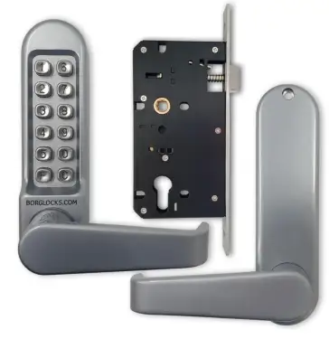 Click Here To Enlarge This Photo Of BORG Locks BL5403 SC Medium/Heavy Duty Digital Lock (Flat Bar) with Free Passage Mode (60x72mm Euro Profile Lockcase) - Satin Chrome