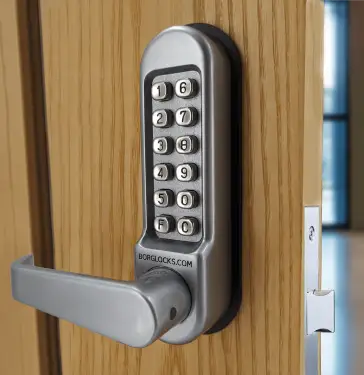 Click Here To Enlarge This Photo Of BORG Locks BL5403 SC Medium/Heavy Duty Digital Lock (Flat Bar) with Free Passage Mode (60x72mm Euro Profile Lockcase) - Satin Chrome