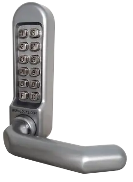 Click Here To Enlarge This Photo Of BORG Locks BL5051 SC Medium/Heavy Duty Back to Back Digital Lock (Round Bar) with Free Passage Mode (60mm Latch) - Satin Chrome