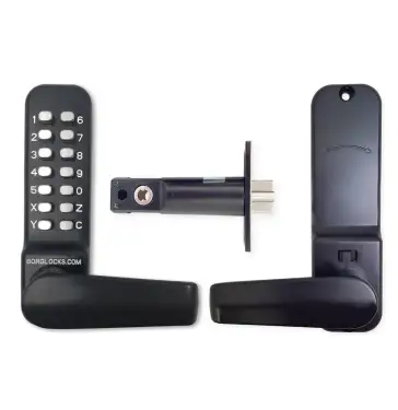 Click Here To Enlarge This Photo Of BORG Locks BL4401 MG Pro Medium/Heavy Duty Free Turning Digital Lock with Holdback (60mm Latch) - Marine Grade Black