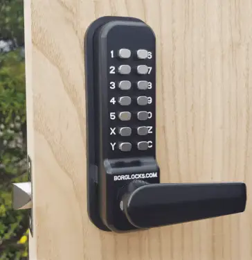 Click Here To Enlarge This Photo Of BORG Locks BL4401 MG Pro Medium/Heavy Duty Free Turning Digital Lock with Holdback (60mm Latch) - Marine Grade Black