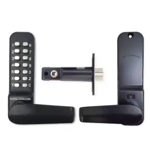 BORG Locks BL4401 MG Pro Medium/Heavy Duty Free Turning Digital Lock with Holdback (60mm Latch) - Marine Grade Black