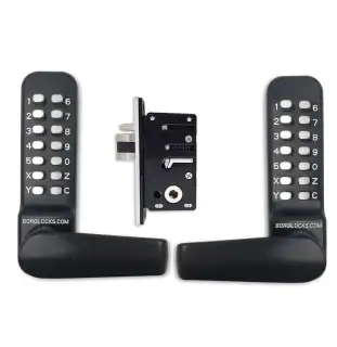 BORG Locks BL4442 MG Pro Medium/Heavy Duty Free Turning Back to Back Digital Lock (28mm Narrow Stile Latch) - Marine Grade Black