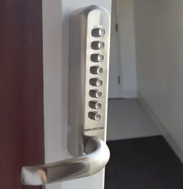 Click Here To Enlarge This Photo Of BORG Locks BL6000 SS Heavy Duty Narrow Stile Digital Lock with Free Passage Mode - Stainless Steel