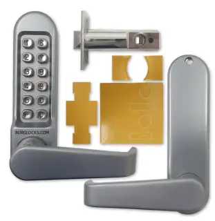 BORG Locks BL5401 FT SC FIRE RATED Medium/Heavy Duty Digital Lock (Flat Bar) with Free Passage Mode (60mm Latch) - Satin Chrome