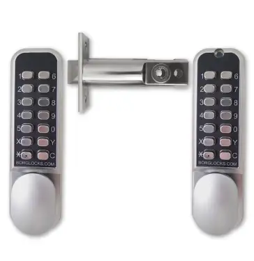 Click Here To Enlarge This Photo Of BORG Locks BL2021 ECP SC Light Duty Back to Back Digital Lock with Easicode Pro Coding Chamber (60mm Latch) - Satin Chrome