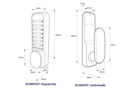 Click Here To Enlarge This Photo Of BORG Locks BL2201 ECP SC Light Duty Digital Lock with Holdback Function & Easicode Pro Coding Chamber (60mm Latch) - Satin Chrome