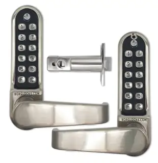 BORG Locks BL5451 ECP SC Medium/Heavy Duty Back to Back Flat Bar Digital Lock with Free Passage Mode & Easicode Pro Coding Chamber (60mm Latch) - Satin Chrome