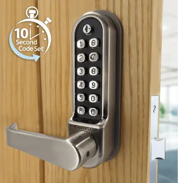 Click Here To Enlarge This Photo Of BORG Locks BL5453 ECP SC Medium/Heavy Duty Back to Back Flat Bar Digital Lock with Free Passage Mode & Easicode Pro Coding Chamber (60x72mm Euro Profile Lockcase) - Satin Chrome