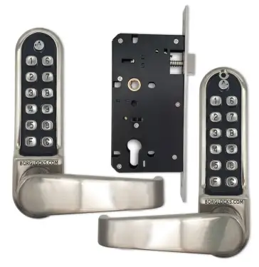 Click Here To Enlarge This Photo Of BORG Locks BL5453 ECP SS Medium/Heavy Duty Back to Back Digital Lock (Flat Bar) with Free Passage Mode & Easicode Pro Coding Chamber (60x72mm Euro Profile Lockcase) - Stainless Steel