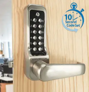 BORG Locks BL7001 ECP SS Heavy Duty Digital Lock with Free Passage & Easicode Pro Coding Chamber (60mm Latch) - Stainless Steel