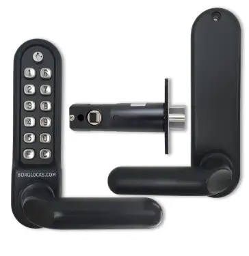 Click Here To Enlarge This Photo Of BORG Locks BL5201 ECP MG Pro Medium/Heavy Duty Digital Lock (Round Bar) with Free Passage Mode & Easicode Pro Coding Chamber (60mm Latch) - Marine Grade Black