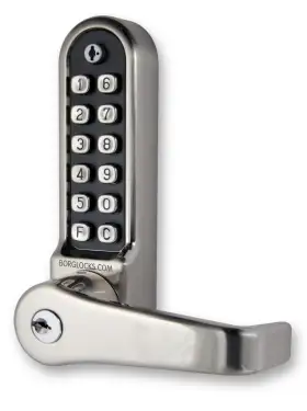 Click Here To Enlarge This Photo Of BORG Locks BL5701 ECP FT SS FIRE RATED Medium/Heavy Duty Digital Lock (Flat Bar) with Free Passage Mode, Key Override & Easicode Pro Coding Chamber (60mm Latch) - Stainless Steel
