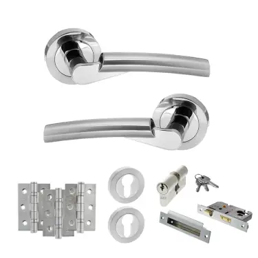 Click Here To Enlarge This Photo Of Atlantic - S32RSCPC STATUS Florida Door Handle Pack - Satin Chrome/Polished Chrome