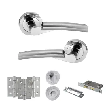 Click Here To Enlarge This Photo Of Atlantic - S32RSCPC STATUS Florida Door Handle Pack - Satin Chrome/Polished Chrome