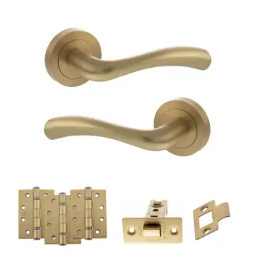 Click Here To Enlarge This Photo Of Atlantic - S35RSB STATUS Texas Door Handle Pack - Satin Brass