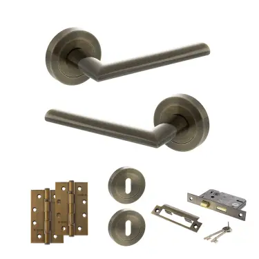 Click Here To Enlarge This Photo Of Atlantic - S43RAB STATUS Alabama Door Handle Pack - Antique Brass
