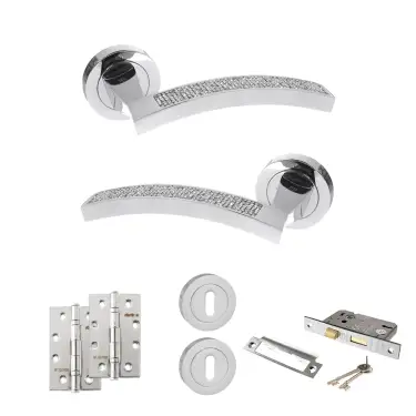 Click Here To Enlarge This Photo Of Atlantic - SPM167CRCP Senza Pari Crystal Door Handle Pack - Polished Chrome