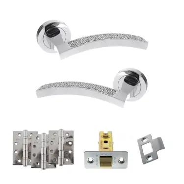 Click Here To Enlarge This Photo Of Atlantic - SPM167CRCP Senza Pari Crystal Door Handle Pack - Polished Chrome