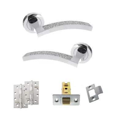 Click Here To Enlarge This Photo Of Atlantic - SPM167CRCP Senza Pari Crystal Door Handle Pack - Polished Chrome
