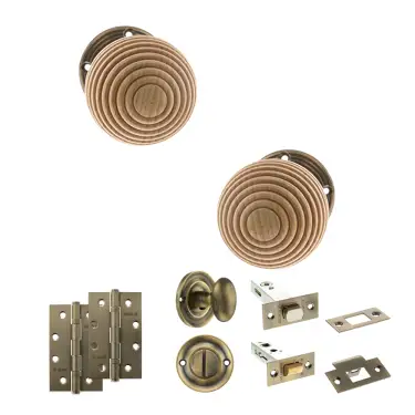 Click Here To Enlarge This Photo Of Atlantic - OE57RMKAB Old English Bridlington Door Knob Pack - Antique Brass