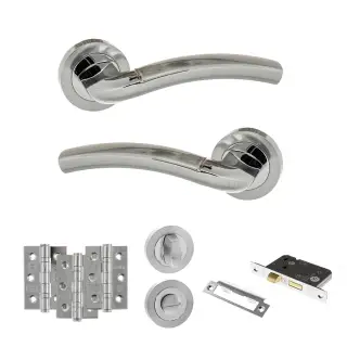 Atlantic - ECO50SCPC Eco Crest Door Handle Pack - Satin Chrome/Polished Chrome