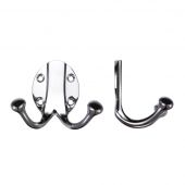 FB71CP - Zoo Hardware Fulton & Bray Double Robe Hook Polished Chrome