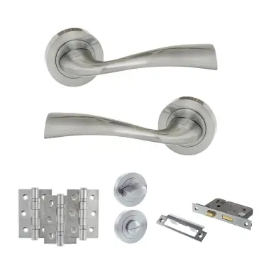 Click Here To Enlarge This Photo Of Atlantic - ECO30SC Eco Wave Door Handle Pack - Satin Chrome