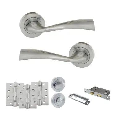 Click Here To Enlarge This Photo Of Atlantic - ECO30SC Eco Wave Door Handle Pack - Satin Chrome