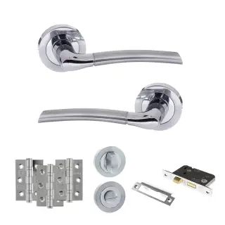Atlantic - ECO10SCPC Eco Swell Door Handle Pack - Satin Chrome/Polished Chrome