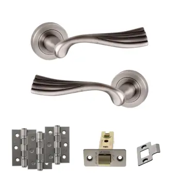 Click Here To Enlarge This Photo Of Atlantic - OE110MBN Old English Richmond Door Handle Pack - Matt Gun Metal