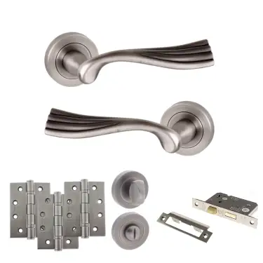 Click Here To Enlarge This Photo Of Atlantic - OE110MBN Old English Richmond Door Handle Pack - Matt Gun Metal