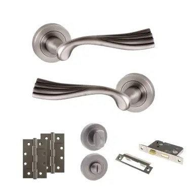Click Here To Enlarge This Photo Of Atlantic - OE110MBN Old English Richmond Door Handle Pack - Matt Gun Metal