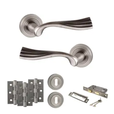 Click Here To Enlarge This Photo Of Atlantic - OE110MBN Old English Richmond Door Handle Pack - Matt Gun Metal