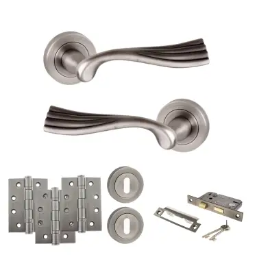 Click Here To Enlarge This Photo Of Atlantic - OE110MBN Old English Richmond Door Handle Pack - Matt Gun Metal