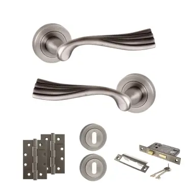 Click Here To Enlarge This Photo Of Atlantic - OE110MBN Old English Richmond Door Handle Pack - Matt Gun Metal