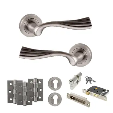Click Here To Enlarge This Photo Of Atlantic - OE110MBN Old English Richmond Door Handle Pack - Matt Gun Metal