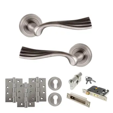Click Here To Enlarge This Photo Of Atlantic - OE110MBN Old English Richmond Door Handle Pack - Matt Gun Metal