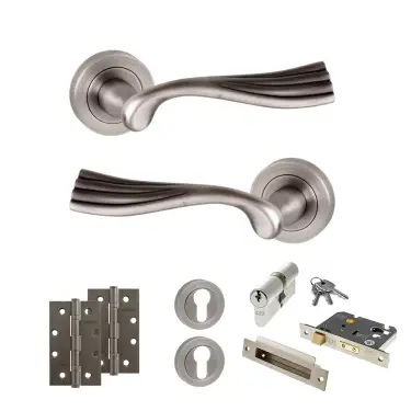 Click Here To Enlarge This Photo Of Atlantic - OE110MBN Old English Richmond Door Handle Pack - Matt Gun Metal