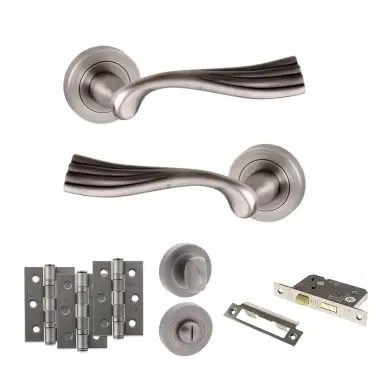 Click Here To Enlarge This Photo Of Atlantic - OE110MBN Old English Richmond Door Handle Pack - Matt Gun Metal