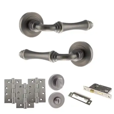 Click Here To Enlarge This Photo Of Atlantic - OE127MBN Old English Durham Door Handle Pack - Matt Gun Metal