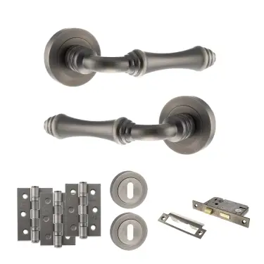 Click Here To Enlarge This Photo Of Atlantic - OE127MBN Old English Durham Door Handle Pack - Matt Gun Metal