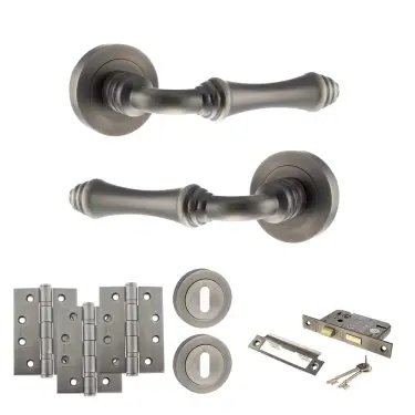 Click Here To Enlarge This Photo Of Atlantic - OE127MBN Old English Durham Door Handle Pack - Matt Gun Metal