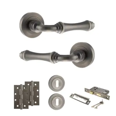 Click Here To Enlarge This Photo Of Atlantic - OE127MBN Old English Durham Door Handle Pack - Matt Gun Metal